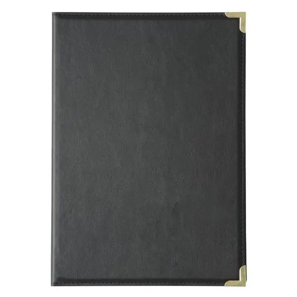 Kunstlederen menu map zwart | A5 formaat | 1 hoes 4 pagina's