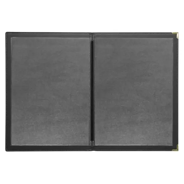 Kunstlederen menu map zwart | A5 formaat | 1 hoes 4 pagina's