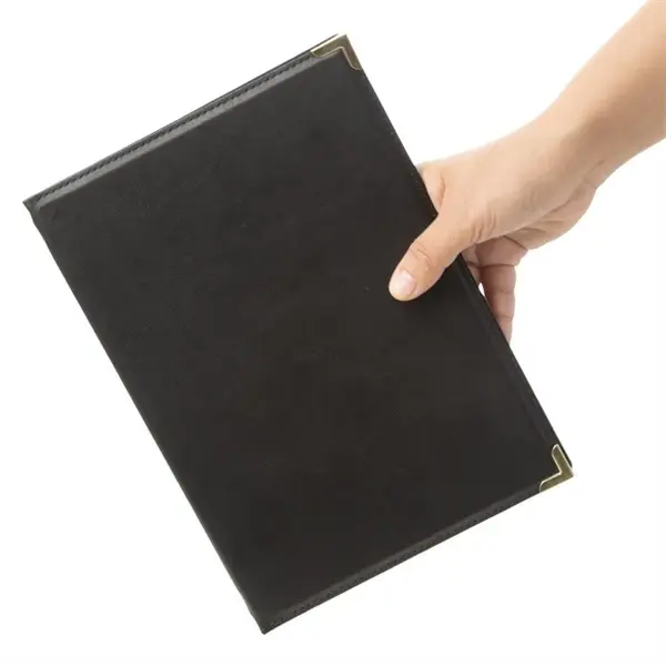 Kunstlederen menu map zwart | A5 formaat | 1 hoes 4 pagina's