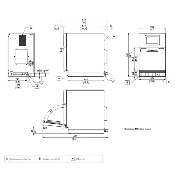 High Speed Oven | iPronti | Elektrisch | 30°C/280°C | Hetelucht + Magnetron | 3.3kW (230V) | Touchscreen + WiFi | 356x588x580(h)mm