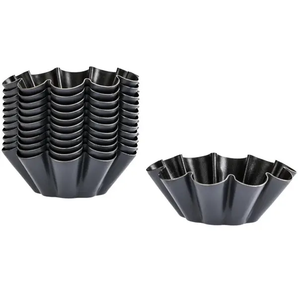 Briochevormen| Exoglass (Antiaanbaklaag) | 12 Stuks | Ø75x28(h)mm