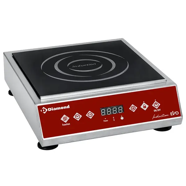 Inductiekookplaat | INDUCTION EVO | 1 Kookpunt (Ø210) | 60°C/240°C | 3.5kW (230V) | Timer | 330x425x127(h)mm