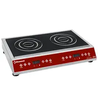 Diamond Inductiekookplaat | INDUCTION EVO | 2 Kookpunten (Ø210) | 60°C/240°C | 7kW (2x 230V) | Timer | 625x425x127(h)mm 