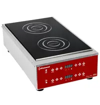 Diamond Inductiekookplaat | INDUCTION EVO | 2 Kookpunten (Ø210) | 60°C/240°C | 7kW (2x 230V) | Timer | 400x700x190(h)mm 