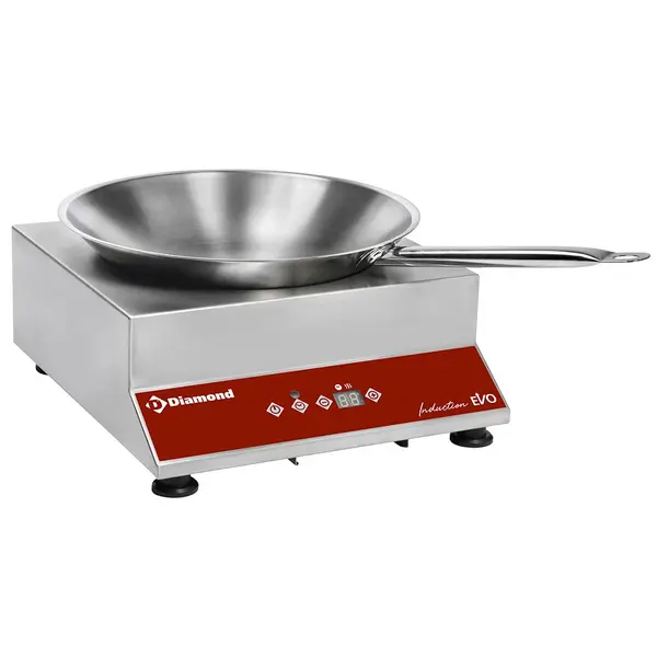 Inductiewokplaat + Wokpan | INDUCTION EVO | 1 Kookpunt (Ø300) | 3kW (230V) | Timer | 390x430x165(h)mm