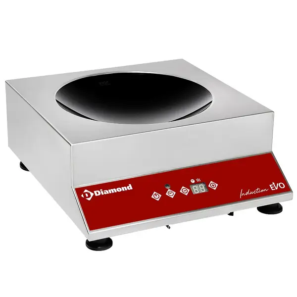 Inductiewokplaat + Wokpan | INDUCTION EVO | 1 Kookpunt (Ø300) | 3kW (230V) | Timer | 390x430x165(h)mm
