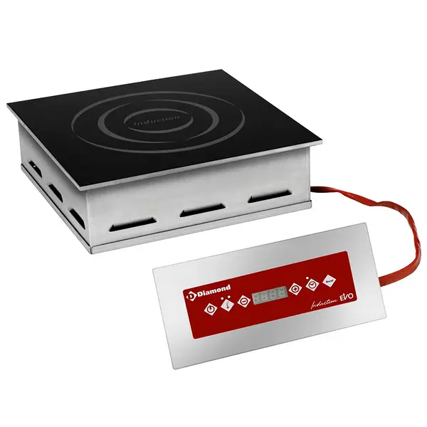 Inbouw-Inductiekookplaat | INDUCTION EVO | 1 Kookpunt (Ø210) | 60°C/240°C | 2.5kW (230V) | Timer | 280x280mm