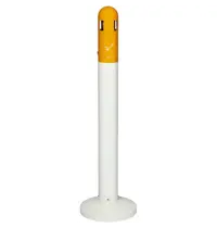 Probbax Rokerszuil | Cilinder (4-Zijdig) | Wit/Oranje | 3L | Ø300x1080(h)mm