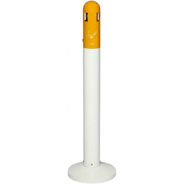 Rokerszuil | Cilinder (4-Zijdig) | Wit/Oranje | 3L | Ø300x1080(h)mm