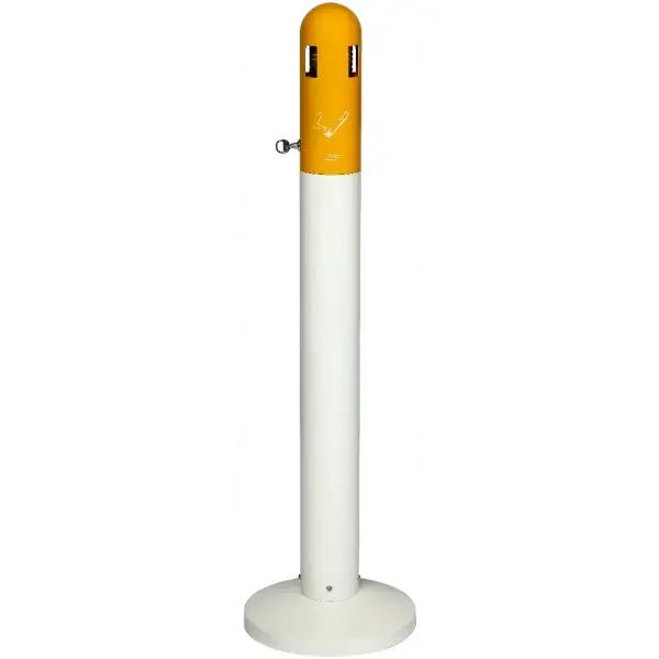 Rokerszuil | Cilinder (4-Zijdig) | Wit/Oranje | 3L | Ø300x1080(h)mm