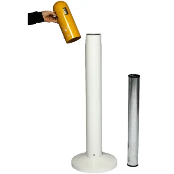 Rokerszuil | Cilinder (4-Zijdig) | Wit/Oranje | 3L | Ø300x1080(h)mm