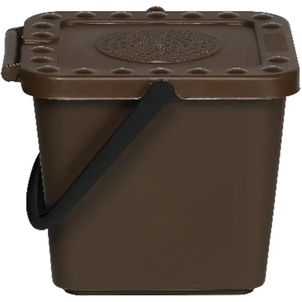 Afvalbak | Kunststof | Bruin | 7L | Klapdeksel | 258x240x215(h)mm