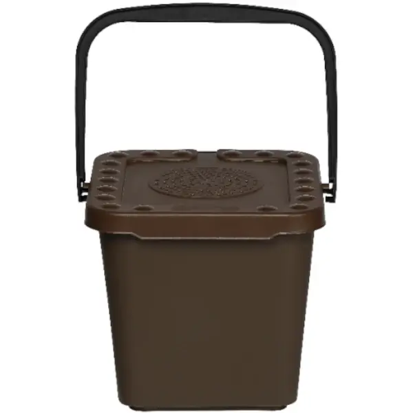 Afvalbak | Kunststof | Bruin | 7L | Klapdeksel | 258x240x215(h)mm