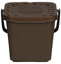 Probbax Afvalbak | Kunststof | Bruin | 7L | Klapdeksel | 258x240x215(h)mm