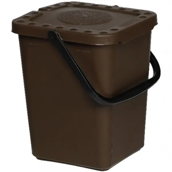 Afvalbak | Kunststof | Bruin | 10L | Klapdeksel | 255x245x300(h)mm