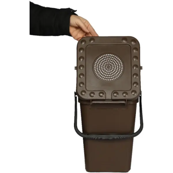 Afvalbak | Kunststof | Bruin | 10L | Klapdeksel | 255x245x300(h)mm