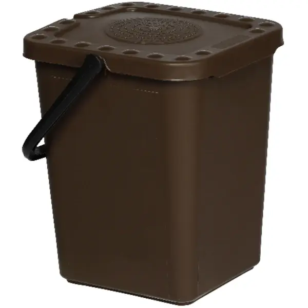 Afvalbak | Kunststof | Bruin | 10L | Klapdeksel | 255x245x300(h)mm
