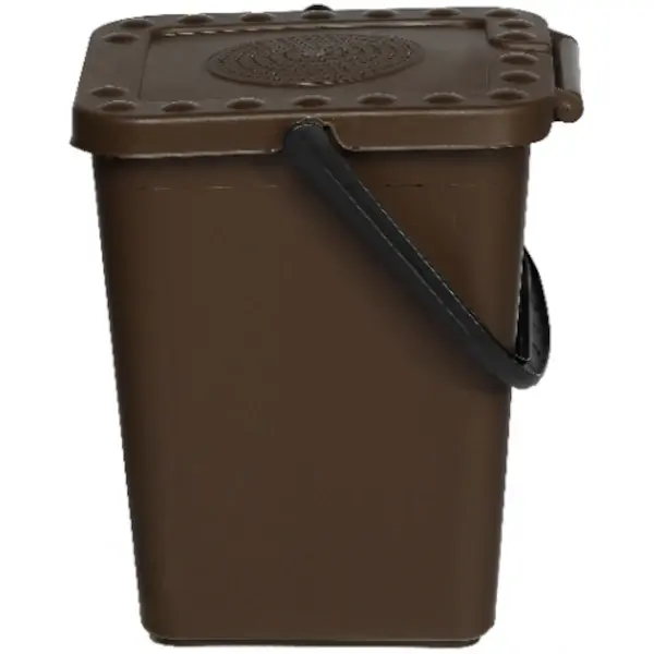 Afvalbak | Kunststof | Bruin | 10L | Klapdeksel | 255x245x300(h)mm