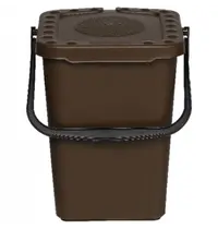Probbax Afvalbak | Kunststof | Bruin | 10L | Klapdeksel | 255x245x300(h)mm