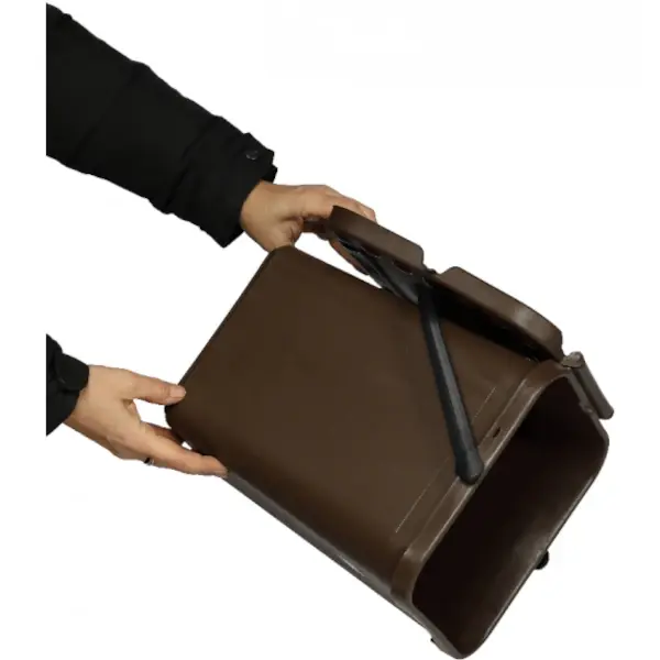 Afvalbak | Kunststof | Bruin | 10L | Klapdeksel | 255x245x300(h)mm