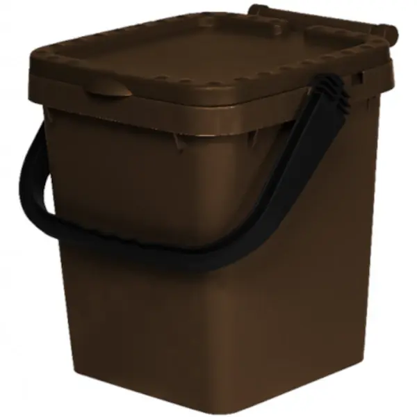 Afvalbak | Kunststof | Bruin | 20L | Klapdeksel | 345x345x345(h)mm
