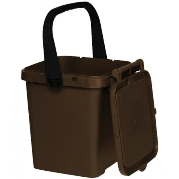 Afvalbak | Kunststof | Bruin | 20L | Klapdeksel | 345x345x345(h)mm