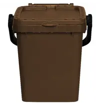 Probbax Afvalbak | Kunststof | Bruin | 20L | Klapdeksel | 345x345x345(h)mm