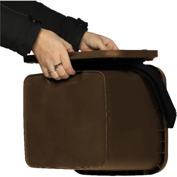 Afvalbak | Kunststof | Bruin | 20L | Klapdeksel | 345x345x345(h)mm