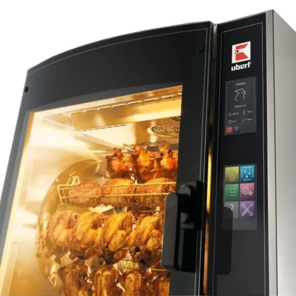 Kippengrill | CONVEX SC | Elektrisch | 16 Spitten | 80-96 Kippen | 24kW (400V) | Bevochtiging (Automatisch) | Zelfreiniging | Touchscreen | 1000x944x2225(h)mm
