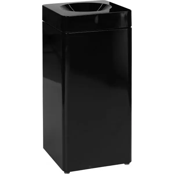 Afvalbak | Staal | Zwart | 51L | Open | Afvalscheiding | Vlamdovend | Modulair | 350x350x755(h)mm