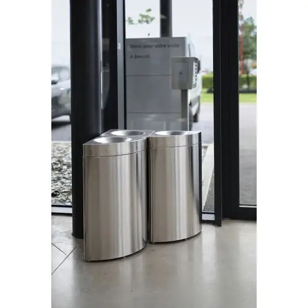 Afvalbak | RVS | 51L | Open | Afvalscheiding | Vlamdovend | Modulair | 350x350x755(h)mm