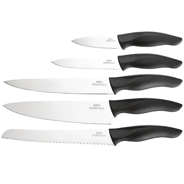 Messenset | RVS | Zwart | 5 Stuks | Incl. Messenblok