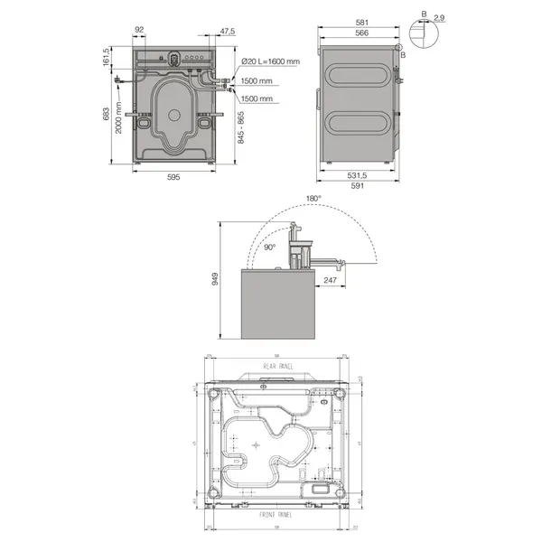 Wasmachine | APOLLO EVO | 6.5kg | Centrifuge (1400RPM) | Afvoerpomp | 3.2kW (230V/400V) | WiFi | 595x591x865(h)mm