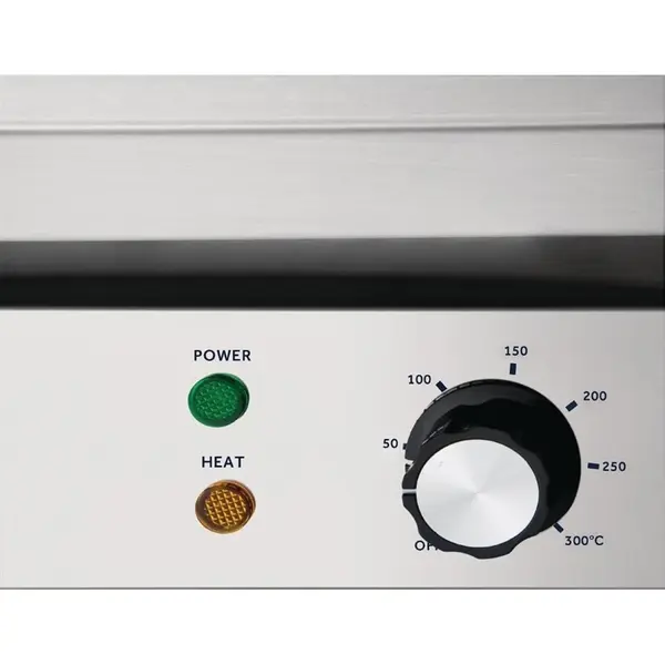 Bak-/Grillplaat | Elektrisch | Glad Oppervlak 480x310 (Staal) | 50°C/300°C | 3kW (230V) | 550x430x230(h)mm