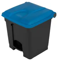 Probbax Pedaalemmer | Kunststof | Donkergrijs/Blauw | 30L | Klapdeksel | Afvalscheiding | HACCP | 410x398x435(h)mm 