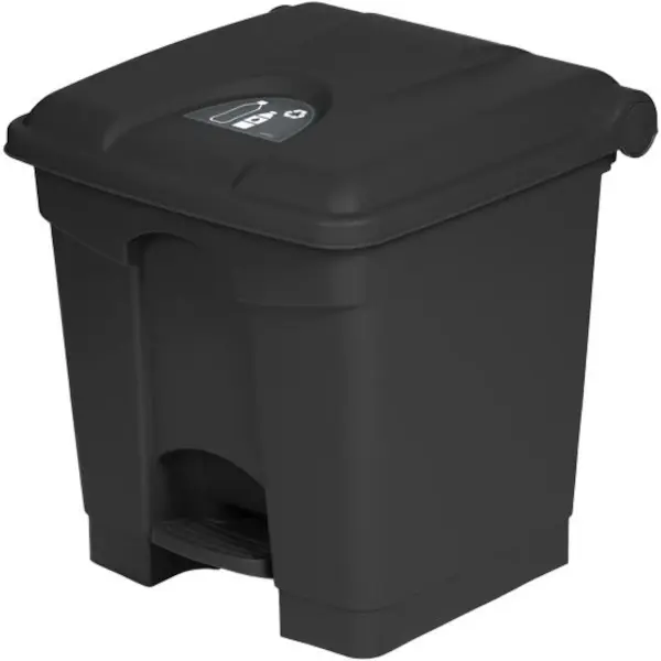 Pedaalemmer | Kunststof | Donkergrijs | 30L | Klapdeksel | Afvalscheiding | HACCP | 410x398x435(h)mm