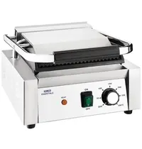 Nisbets Essentials Contact-/Paninigrill | Enkel | Glad/Gegroefd (Gietijzer) | ≤300°C | 1.8kW (230V) | 310x360x360(h)mm