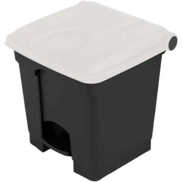 Pedaalemmer | Kunststof | Donkergrijs/Wit | 30L | Klapdeksel | Afvalscheiding | HACCP | 410x398x435(h)mm