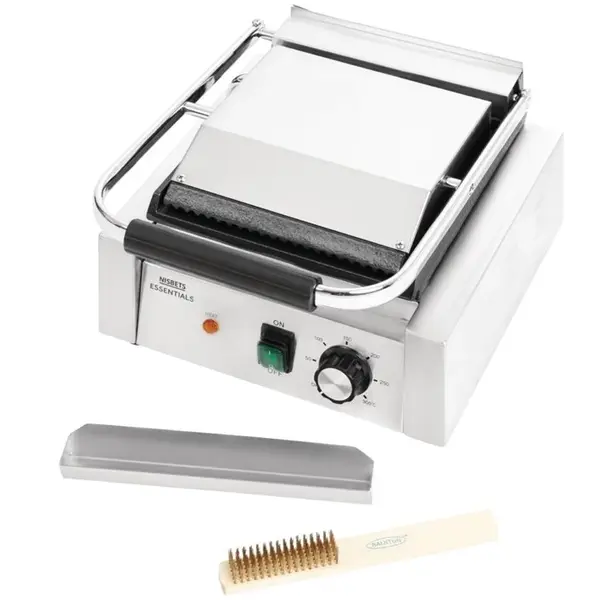 Contact-/Paninigrill | Enkel | Glad/Gegroefd (Gietijzer) | ≤300°C | 1.8kW (230V) | 310x360x360(h)mm