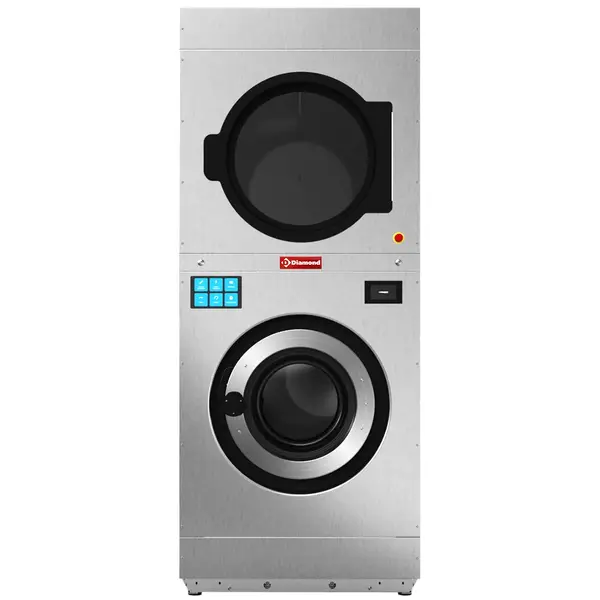Was-/Droogcombinatie | DUPLEX EVO | 2x 11kg | Centrifuge (1002RPM) | 23kW (400V) | Vloerbevestiging | Touchscreen + WiFi | 720x1003x1991(h)mm