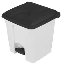 Probbax Pedaalemmer | Kunststof | Wit/Donkergrijs | 30L | Klapdeksel | Afvalscheiding | HACCP | 410x398x435(h)mm 