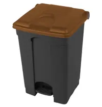 Probbax Pedaalemmer | Kunststof | Donkergrijs/Bruin | 45L | Klapdeksel | Afvalscheiding | HACCP | 410x398x600(h)mm