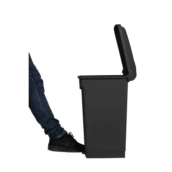 Pedaalemmer | Kunststof | Donkergrijs | 45L | Klapdeksel | Afvalscheiding | HACCP | 410x398x600(h)mm