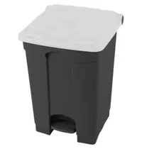 Probbax Pedaalemmer | Kunststof | Donkergrijs/Wit | 45L | Klapdeksel | Afvalscheiding | HACCP | 410x398x600(h)mm