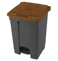 Probbax Pedaalemmer | Kunststof | Grijs/Bruin | 45L | Klapdeksel | Afvalscheiding | HACCP | 410x398x600(h)mm