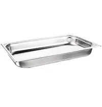 Nisbets Essentials GN-Bakken | RVS | 1/1 GN | Hoogte 65mm | 3 Stuks | 530x325x65(h)mm