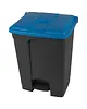 Probbax Pedaalemmer | Kunststof | Donkergrijs/Blauw | 70L | Klapdeksel | Afvalscheiding | HACCP | 495x412x673(h)mm 