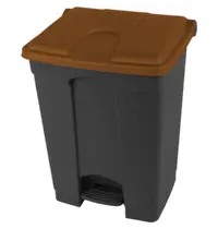 Probbax Pedaalemmer | Kunststof | Donkergrijs/Bruin | 70L | Klapdeksel | Afvalscheiding | HACCP | 495x412x673(h)mm 