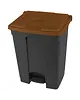 Probbax Pedaalemmer | Kunststof | Donkergrijs/Bruin | 70L | Klapdeksel | Afvalscheiding | HACCP | 495x412x673(h)mm 