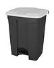 Probbax Pedaalemmer | Kunststof | Donkergrijs/Wit | 70L | Klapdeksel | Afvalscheiding | HACCP | 495x412x673(h)mm 